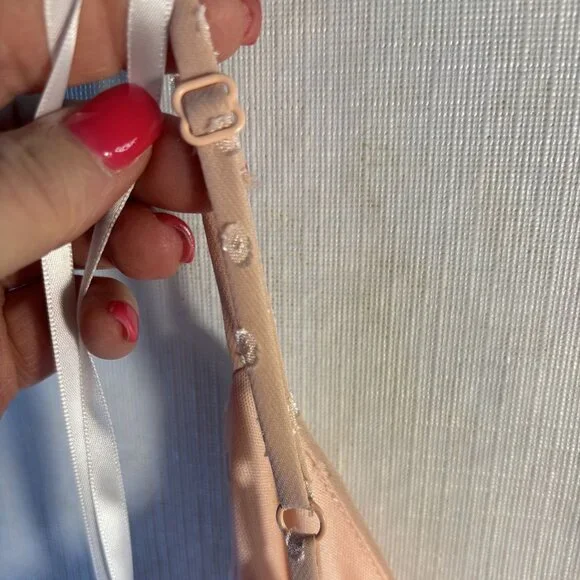 Blush - Rose Polka Dot Wrap Dress With Spaghetti Straps & Back Zipper - Picture 7 of 14